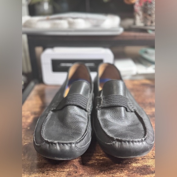 Clarks Markman Plain Black Leather Driving Loafers 11.5 M main image 4